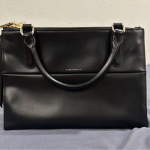 Coach mini smooth calf skin borough bag black.
